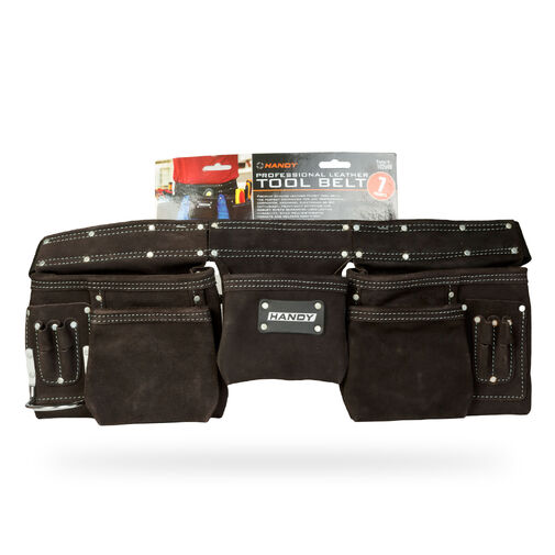 10260B • Professzionális bőr szerszámtartó öv - 7 zseb, 1 kalapácstartó, 4 ceruzatartó