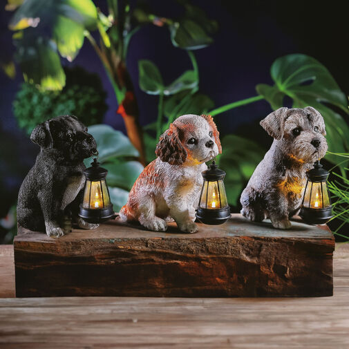 11430B • Szolár állatfigurák - 3 féle kutya - 1 x melegfehér LED - 14 cm