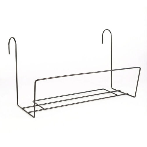 11500C • Virágosláda tartó - fém, fekete - korlátra - 40 x 22 cm