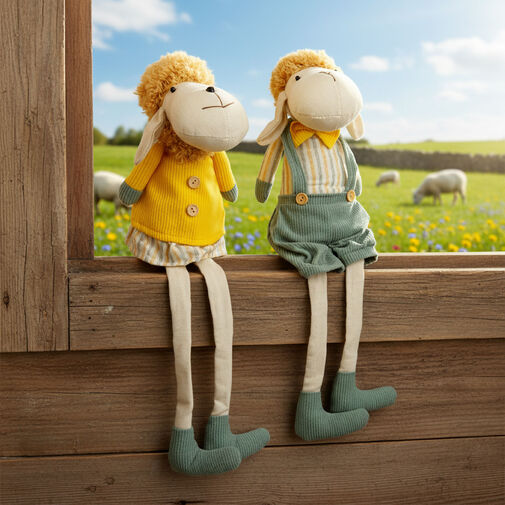 11581 • Textil dekoráció - bárány - 50 x 18 x 15 cm - 2 féle