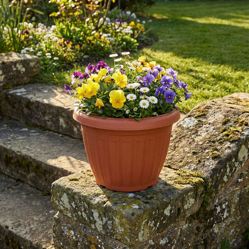 11991 • Műanyag virágcserép - terrakotta - 20 cm