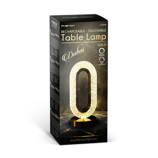 12504 • Asztali lámpa - arany - állítható színhőmérséklet, fényerő - akkumulátoros - USB