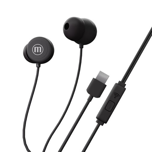 52049 • Maxell vezetékes fülhallgató - fekete - USB-C (INBAX)