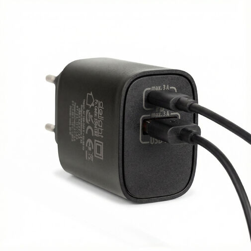 55041BK • Hálózati Adapter USB + Type-C PD20W gyorstöltéssel - fekete
