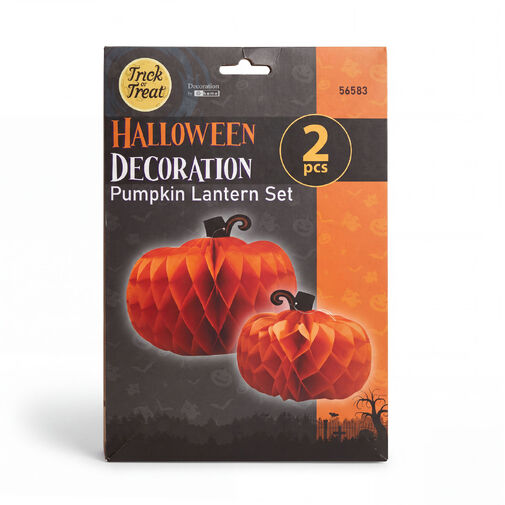 56583 • Halloween-i dekoráció - tök lampion - papír - 25/30 cm - 2 db / csomag