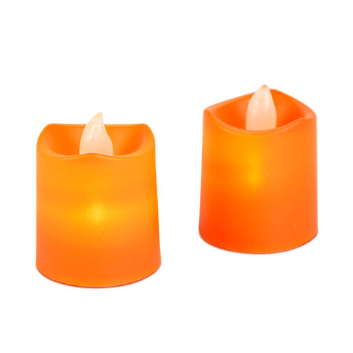 56620A • Halloween-i világító dekoráció - LED-es gyertya - narancssárga - 2 db / csomag