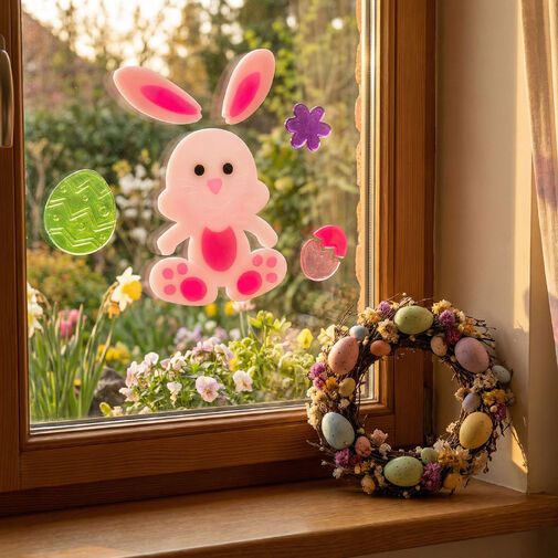 57948B • Húsvéti dekoráció - matrica - nyuszi - 19 x 19 cm