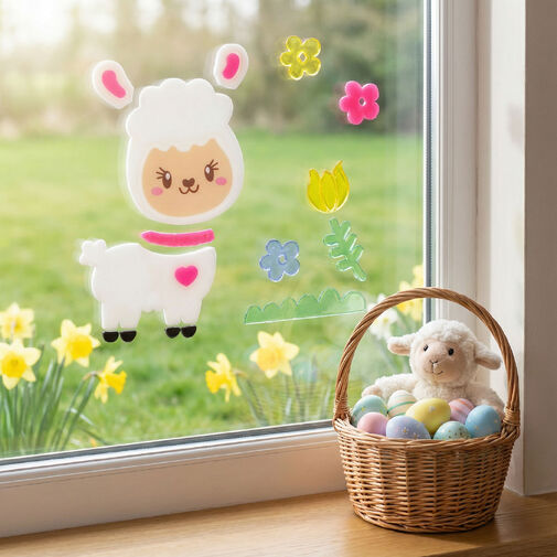 57986 • Húsvéti dekoráció - zselés ablakdekor - 19 x 19 cm - többféle