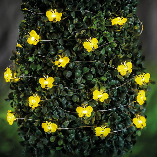 58220D • Szolár LED fényfüzér - méhecske - 2,4 m - 25 LED - melegfehér