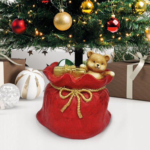 58592 • Karácsonyfatalp - mikulászsák - műkő - 41,5 x 31 x 42,5 cm