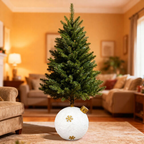 58593 • Karácsonyfatalp - gömbdísz - műkő - 41 x 41 x 47 cm