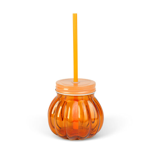 59054 • Üvegpohár - 3D tök - tetővel, szívószállal - 350 ml
