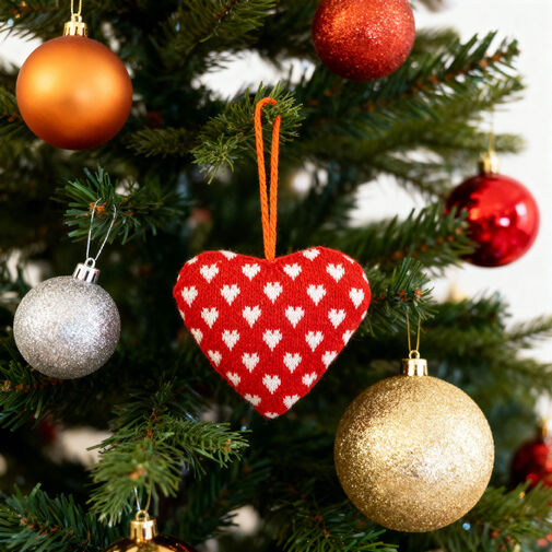 59508 • Mini textil dekoráció párna - szív - akasztóval - 12 x 5 x 11 cm - 5 féle