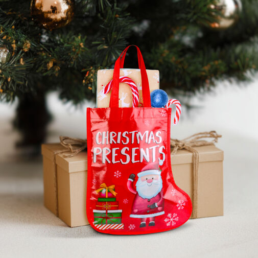 59713A • Karácsonyi ajándéktáska - csizma - 33 cm - piros