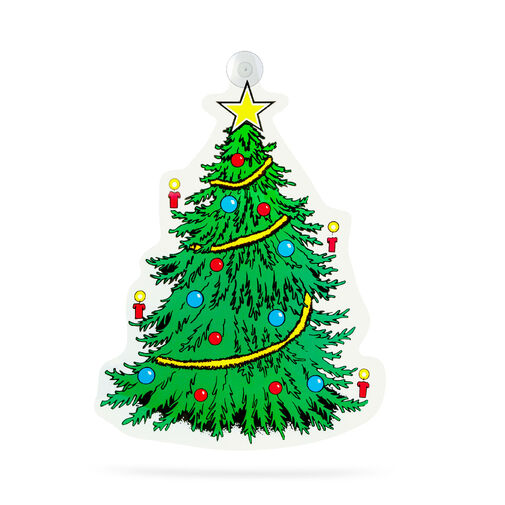 59736C • Karácsonyi ablakdekoráció - karácsonyfa - tapadókorongos - 30 x 29 cm