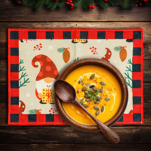 59749B • Karácsonyi tányéralátét - manó - 46 x 32 cm