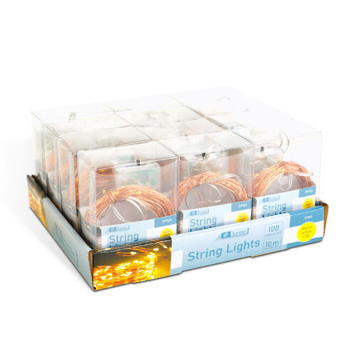 59765 • Fényfüzér - melegfehér - 100 x microLED - 10 m - 2 x AA