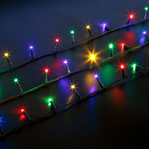 59766 • Fényfüzér - 5 m - színes - 100 LED - 220-240V - 6W - zöld kábel