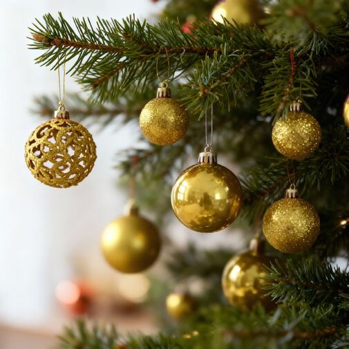 EDO-3082 • Karácsonyfadísz szett - 100 db gömb + csúcsdísz - arany