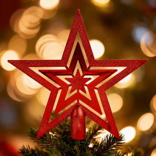 EDO-3084 • Karácsonyfadísz szett - 100 db gömb + csúcsdísz - piros