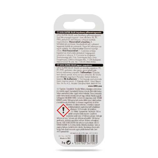 U36700 • Super Glue pillanatragasztó 3 g liquid